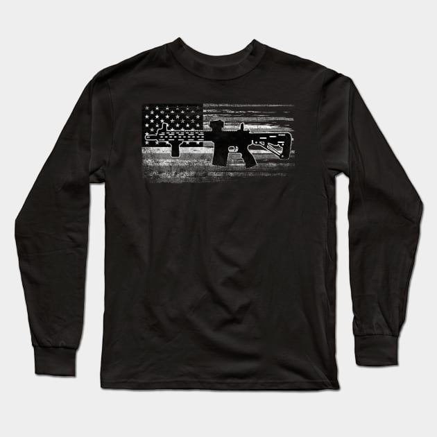 Murican Flag Long Sleeve T-Shirt by triggerleo